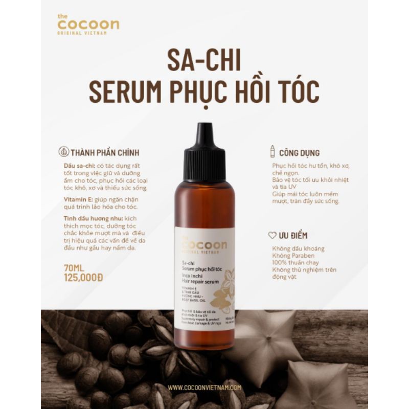 Serum Sachi phục hồi tóc Cocoon 70ml