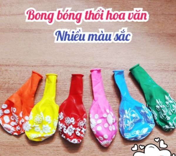 Bong bóng thổi hoa văn nhiều màu sắc