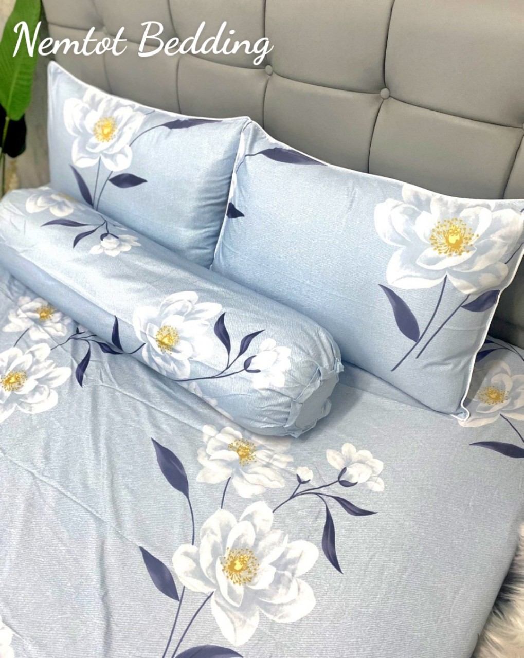 💕SIÊU PHẨM💕 Bộ Ga Gối Lyocell Than Hoạt Tính Kháng Khuẩn Mềm Mịn, Nằm Thoáng Mát _ Nemtot Bedding