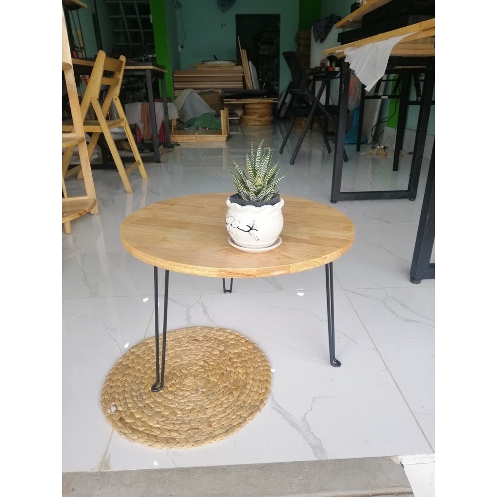 [HCM]Bàn Tròn Gỗ Cao Su (DK 59cm)