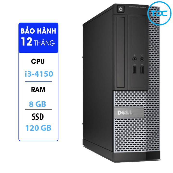 [Trả góp 0%]Case máy tính đồng bộ DELL Optiplex 3020 Intel Core i3-4150 ram 8GB Ổ cứng SSD 120GB.Tặng USB Thu Wifi  Bảo hành 12 tháng