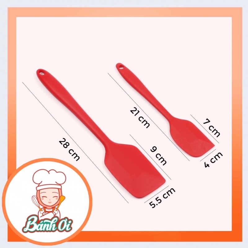 Phới trộn bột/ Phới silicon / Cây vét bột silicon - Phới dẹt 28cm