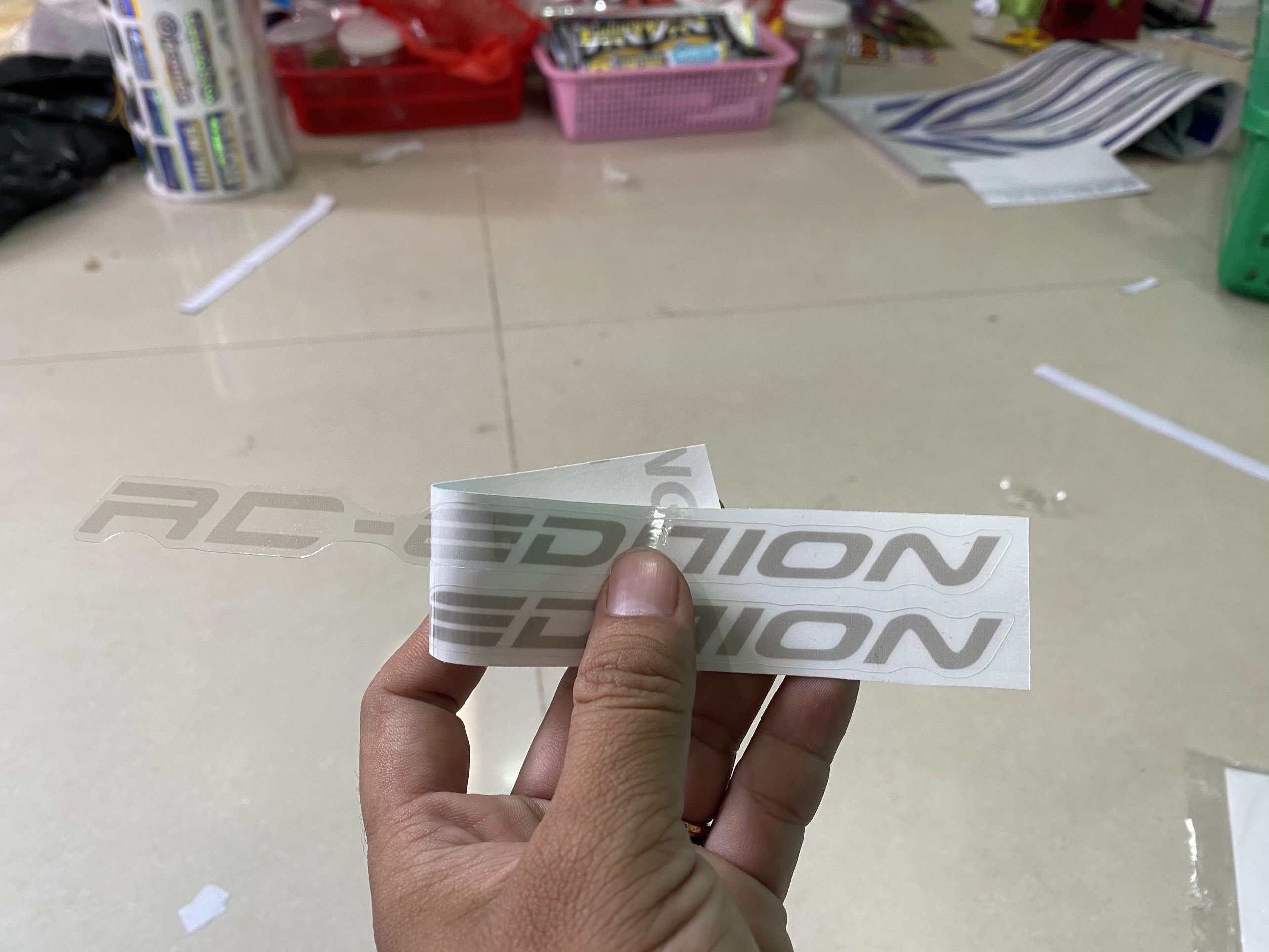 cặp tem rc edition xám dán phuộc bạc ko dán phuộc đen