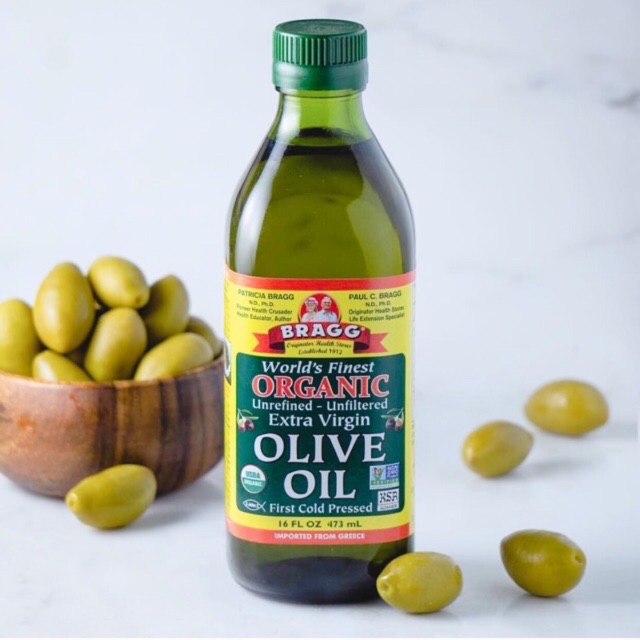 Dầu Oliu Ép Lạnh Hữu Cơ Bragg 473ml - Mỹ (Extra Virgin Olive Bragg)