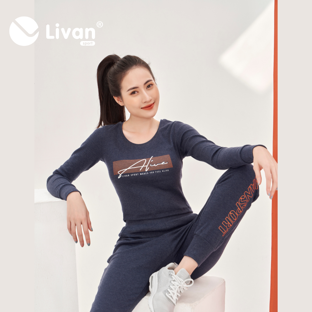 Áo Croptop Dài Tay Len Tăm Livan Sport