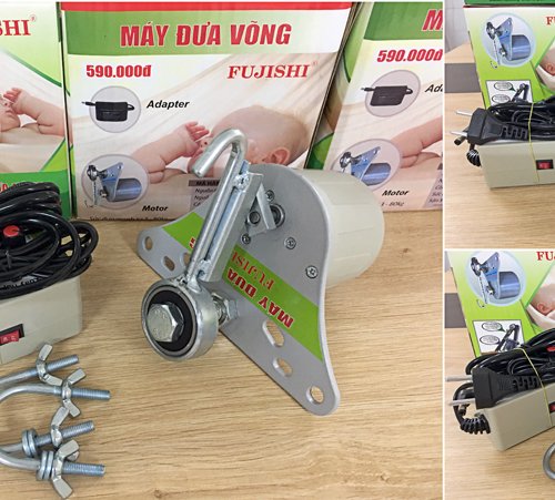 Máy đưa võng,đưa nôi tự động FUJISHI cao cấp chịu lực tốt dùng cho trẻ em và người lớn có thể điều chỉnh mức đưa tiện lợi trọn bộ-DT