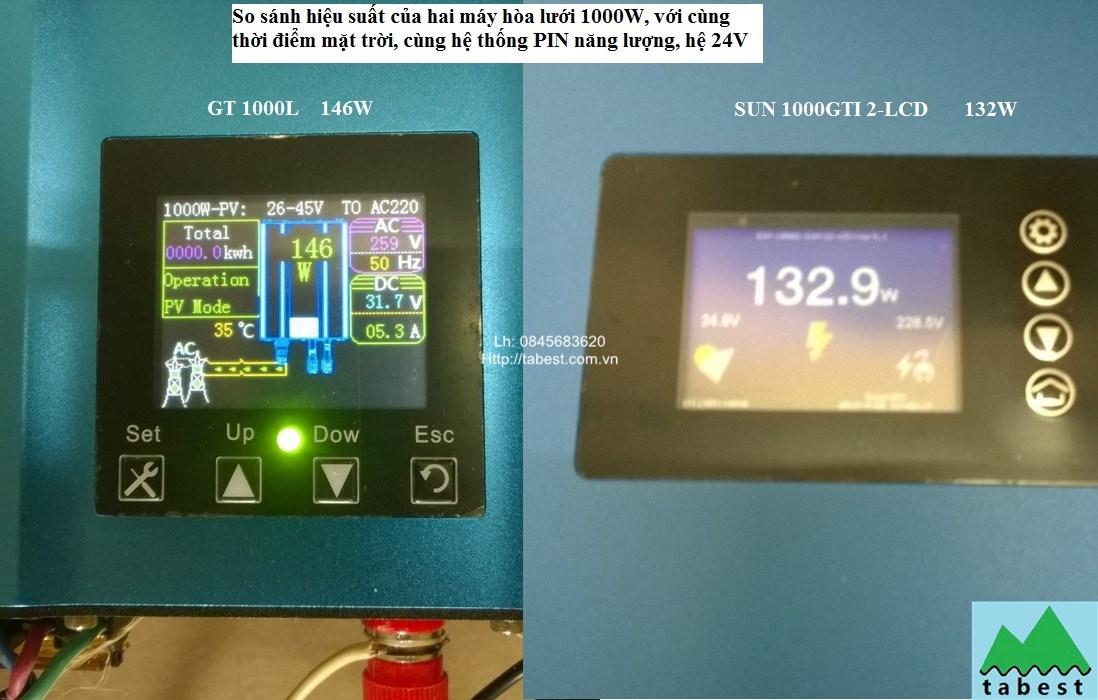 Máy hòa lưới điện mặt trời bám tải GT1000, LCD
