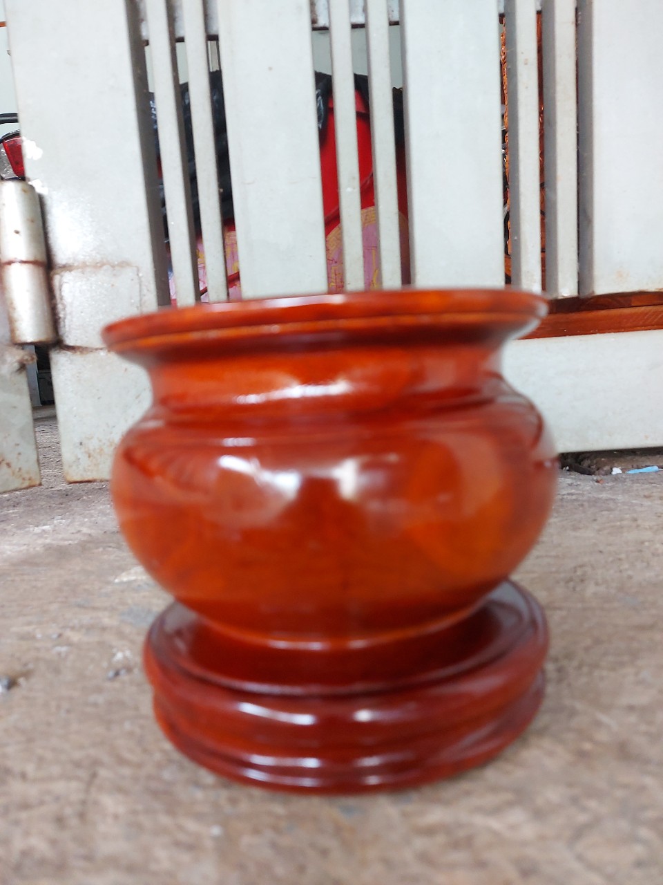 Bát nhang - lư hương gỗ tràm nguyên khối ngang 16cm - 18 -20 cm