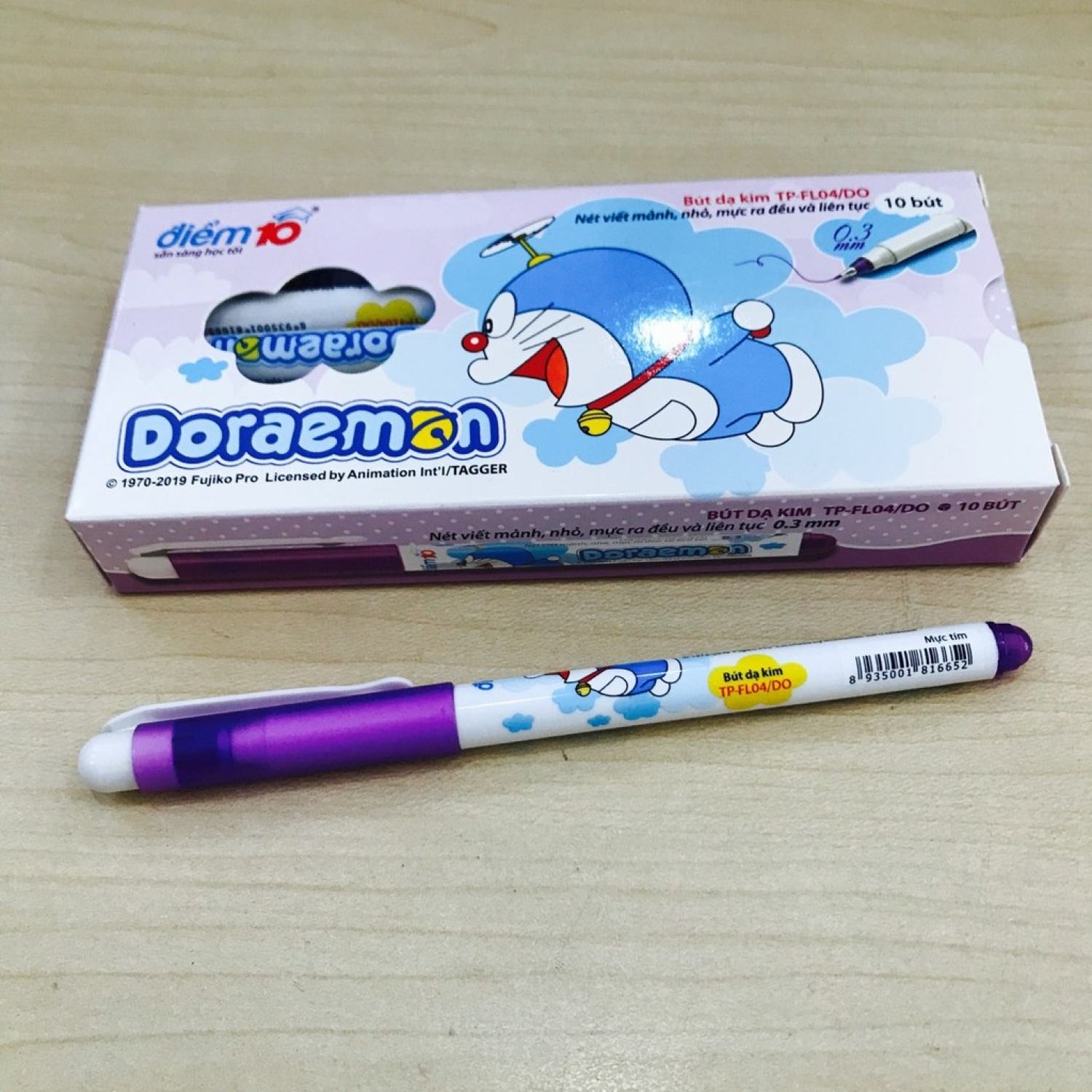 Bút Dạ Kim Doraemon Thiên Long TP-FL04/DO Mực Tím Cho Học Sinh