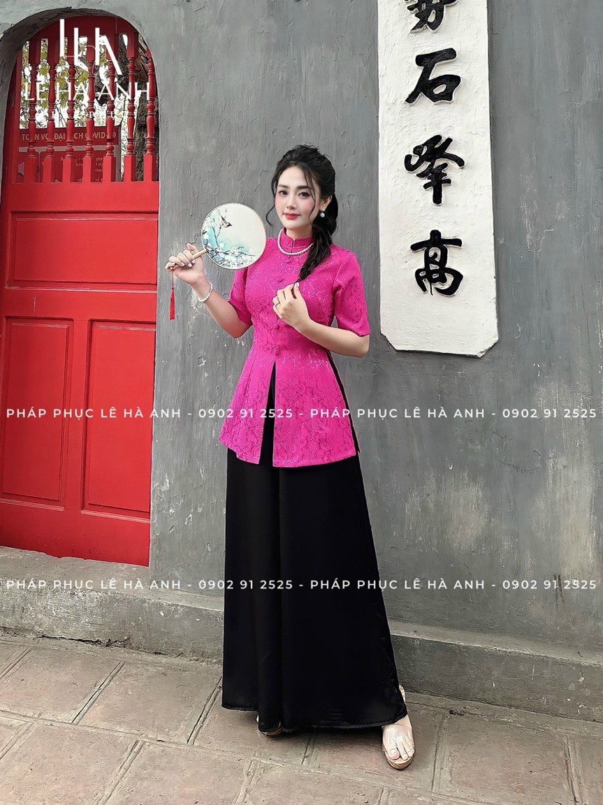 Set bà ba áo gấm quần dài ống rộng #setbobaba