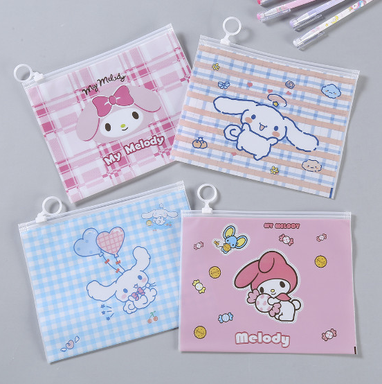 Túi zip đựng bút a5 kuromi, melody