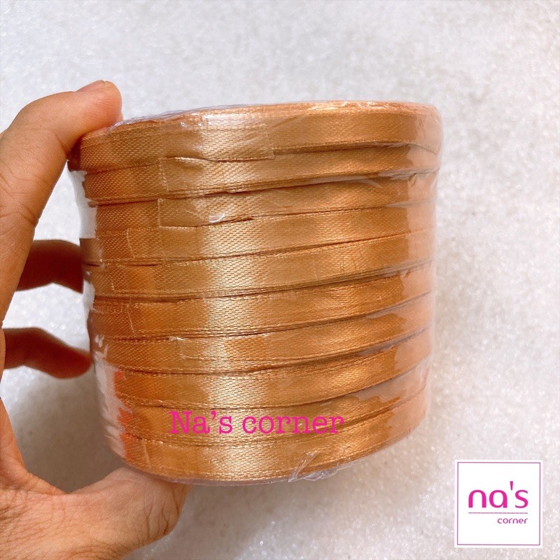Dây ruy băng lụa 0.5cm / 0.6cm cuộn 10m màu trơn 5 li
