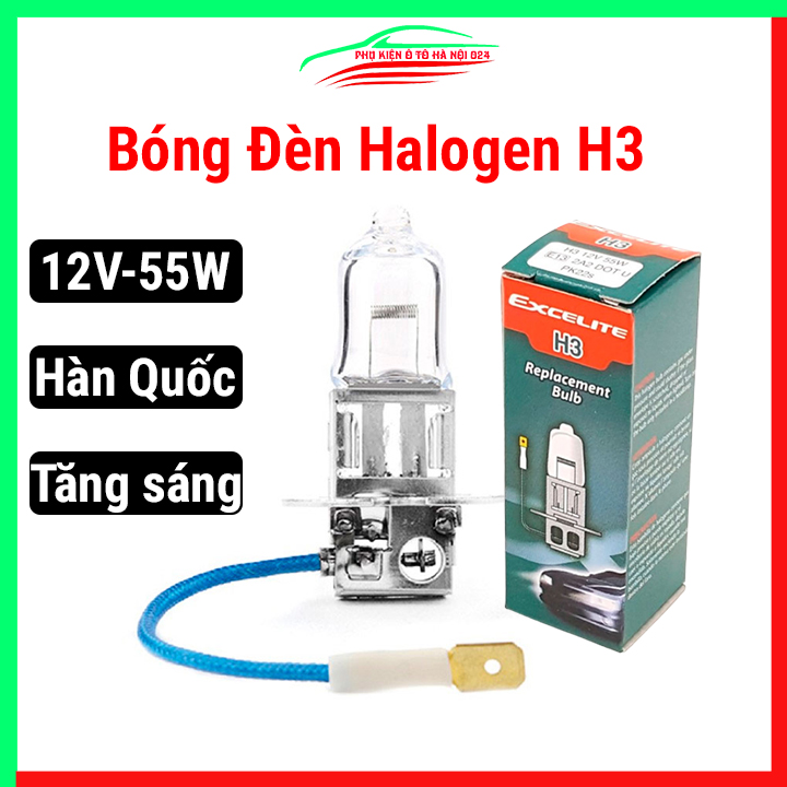 Bóng đèn halogen hàn quốc excelite h3 12v 55w tăng sáng 100% cho ô tô
