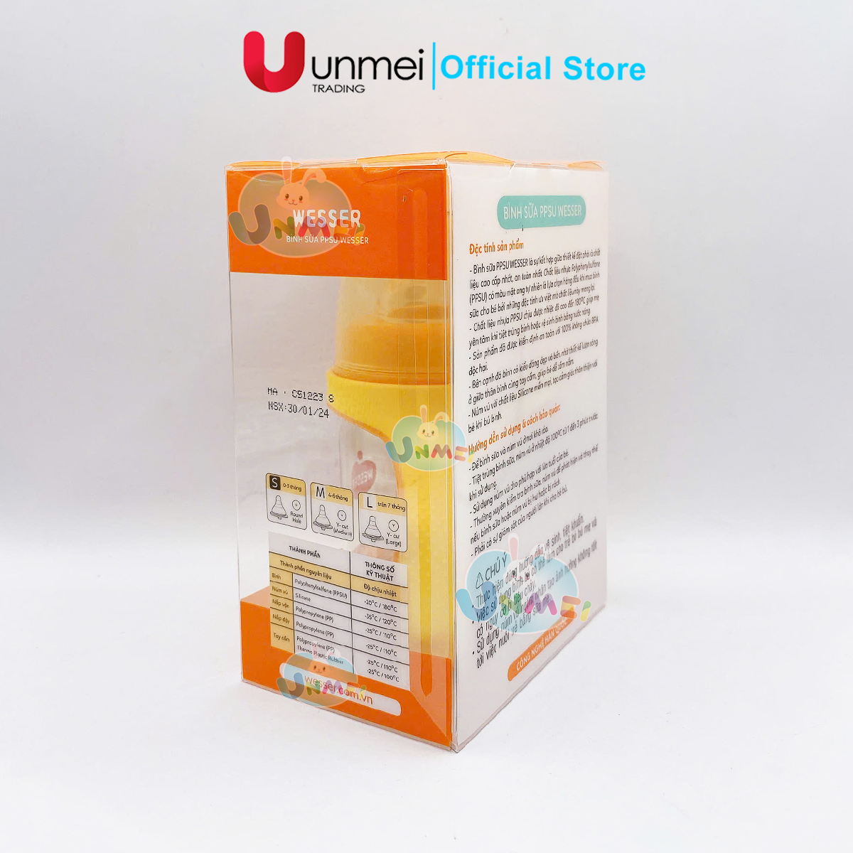 Bình Sữa CỔ RỘNG Wesser PPSU 180ml