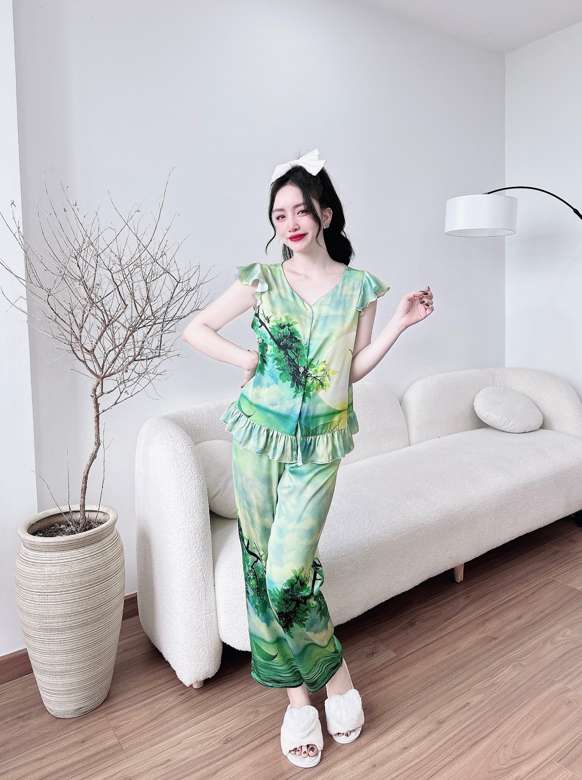 BỘ LỤA TNQD BÈO VAI THIẾT KẾ CAO CẤP
