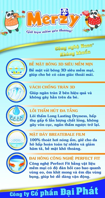 Miếng lót Newborn Merzy ( gói lớn 56 miếng cho bé từ sơ sinh tới 1tháng tuổi )