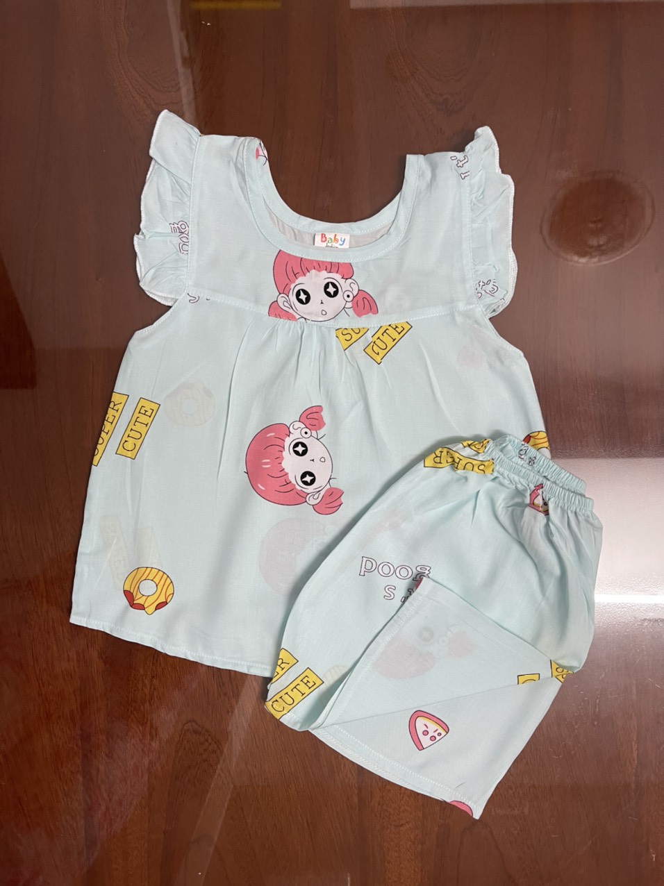 [HCM]Combo 4 bộ tôn thái quần đùi bé gái <10kg