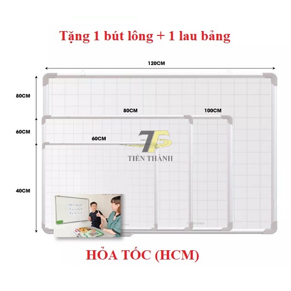 Bảng từ trắng treo tường KT 60 x 80cm (Bảng từ treo tường Hàn Quốc)