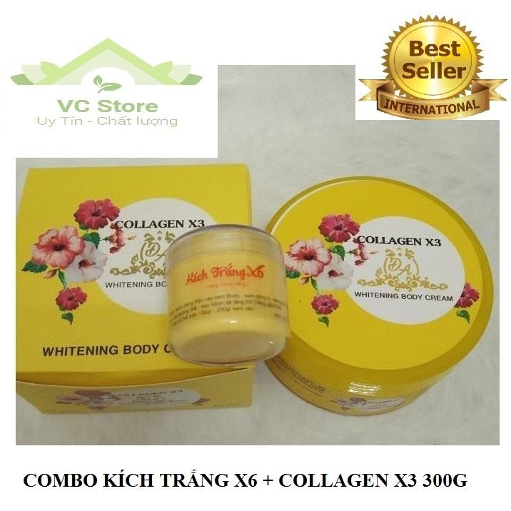 Combo Kem X6 + Dưỡng Body Colagen X3 300g