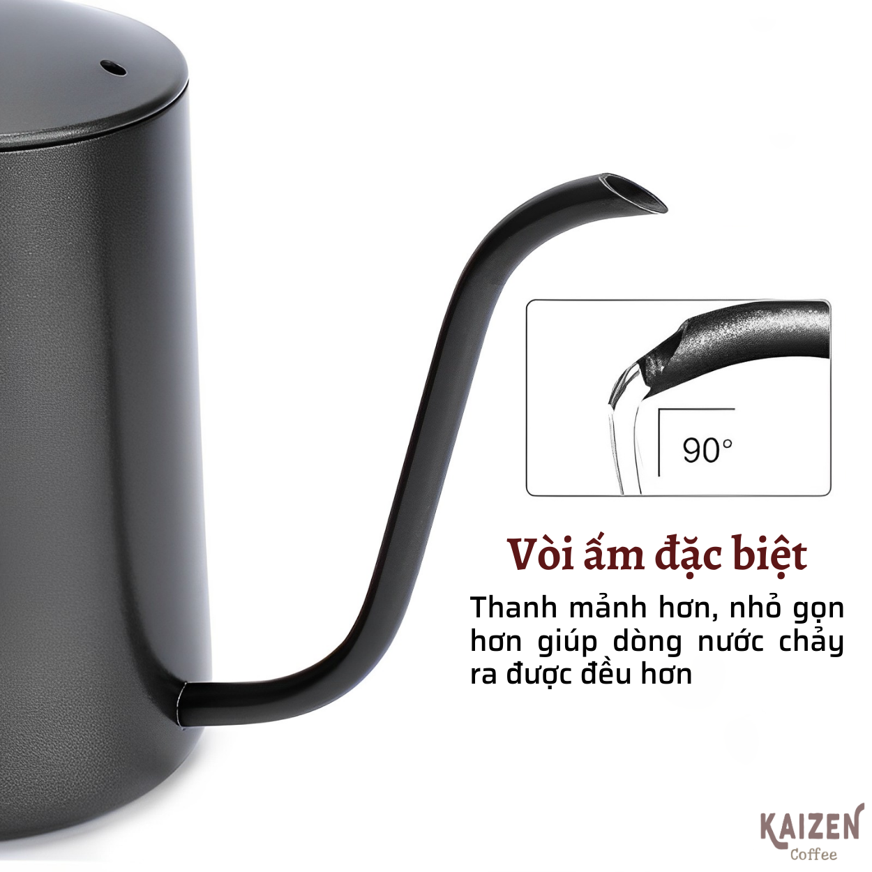 Ấm cỗ ngỗng, ấm rót nước pha cà phê, pha trà - Kaizen Coffee