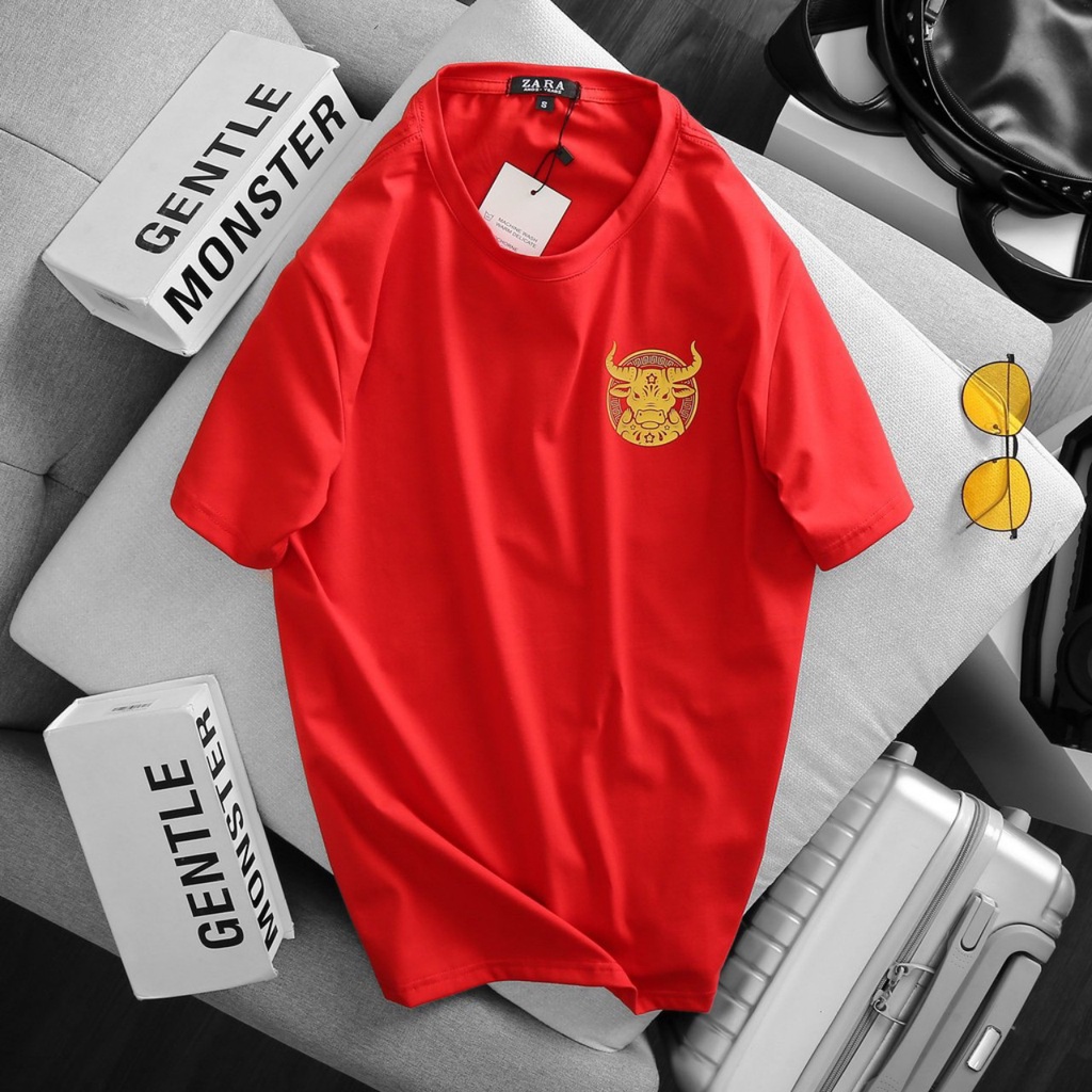 Áo thun trơn form rộng chất thoáng mát big size oversize unisex đỏ in hình từ s tới 3xl, - ngoại store
