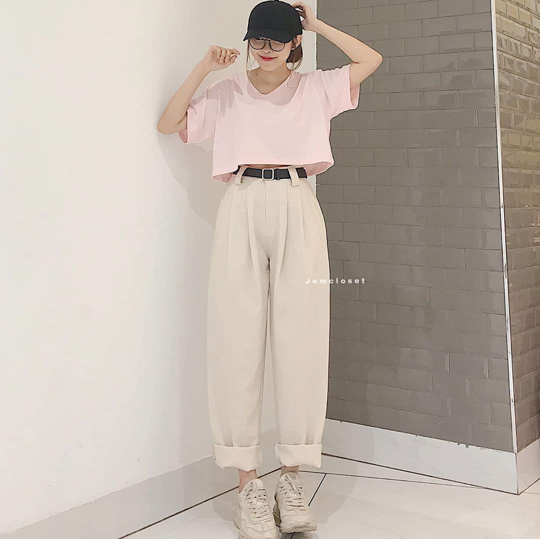 Áo croptop cổ tim