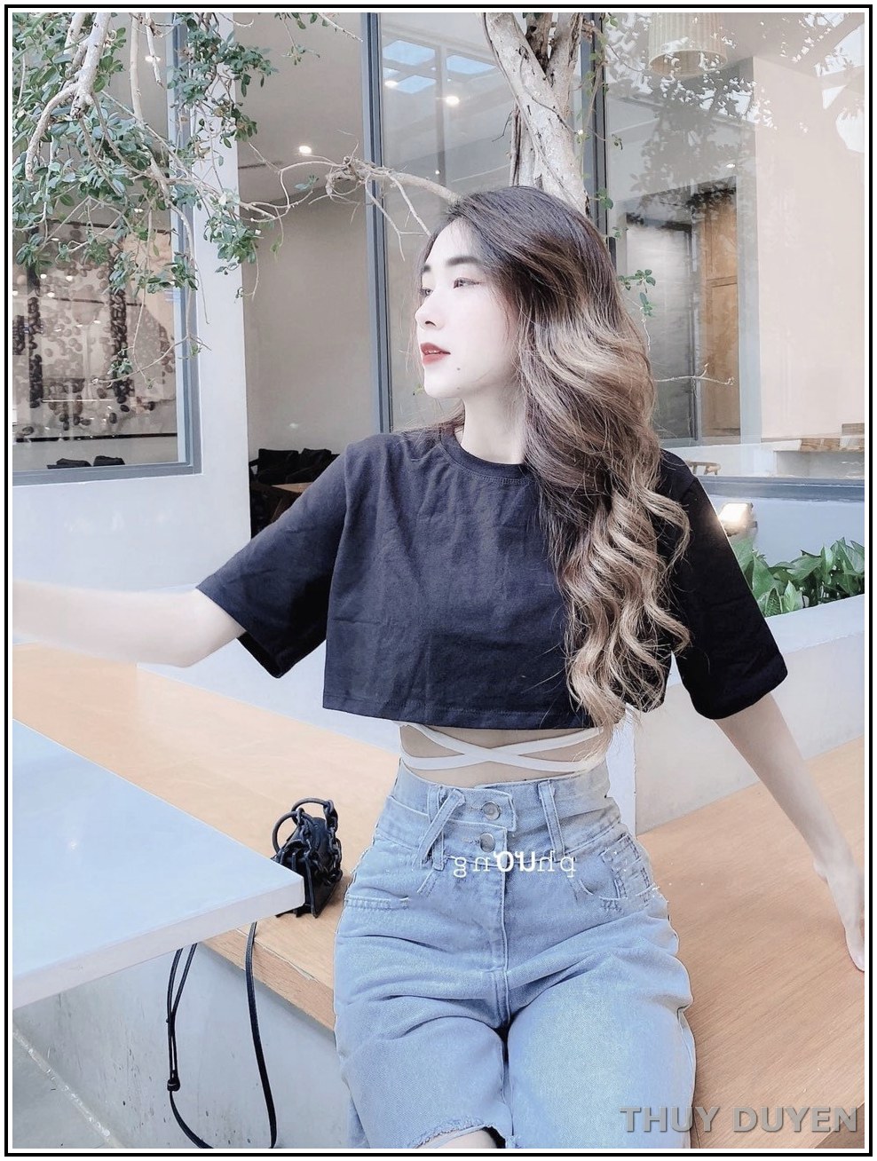 Quần jean nữ BAGGY hai cúc X ĐAI + kiểu RÁCH 2 GỐI phong cách 16/10--s2.7