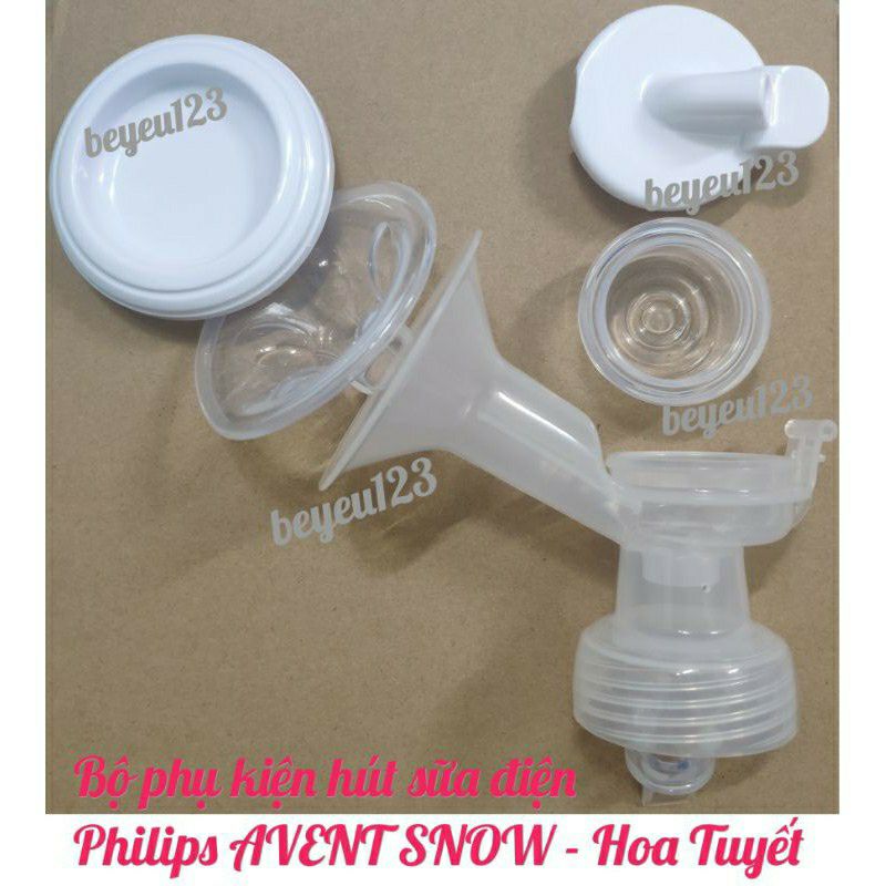 1 Bộ phụ kiện hút sữa Avent Hoa Tuyết - thay thế dùng cho Máy hút sữa điện đơn Philips AVENT SNOW PKMHS HOT