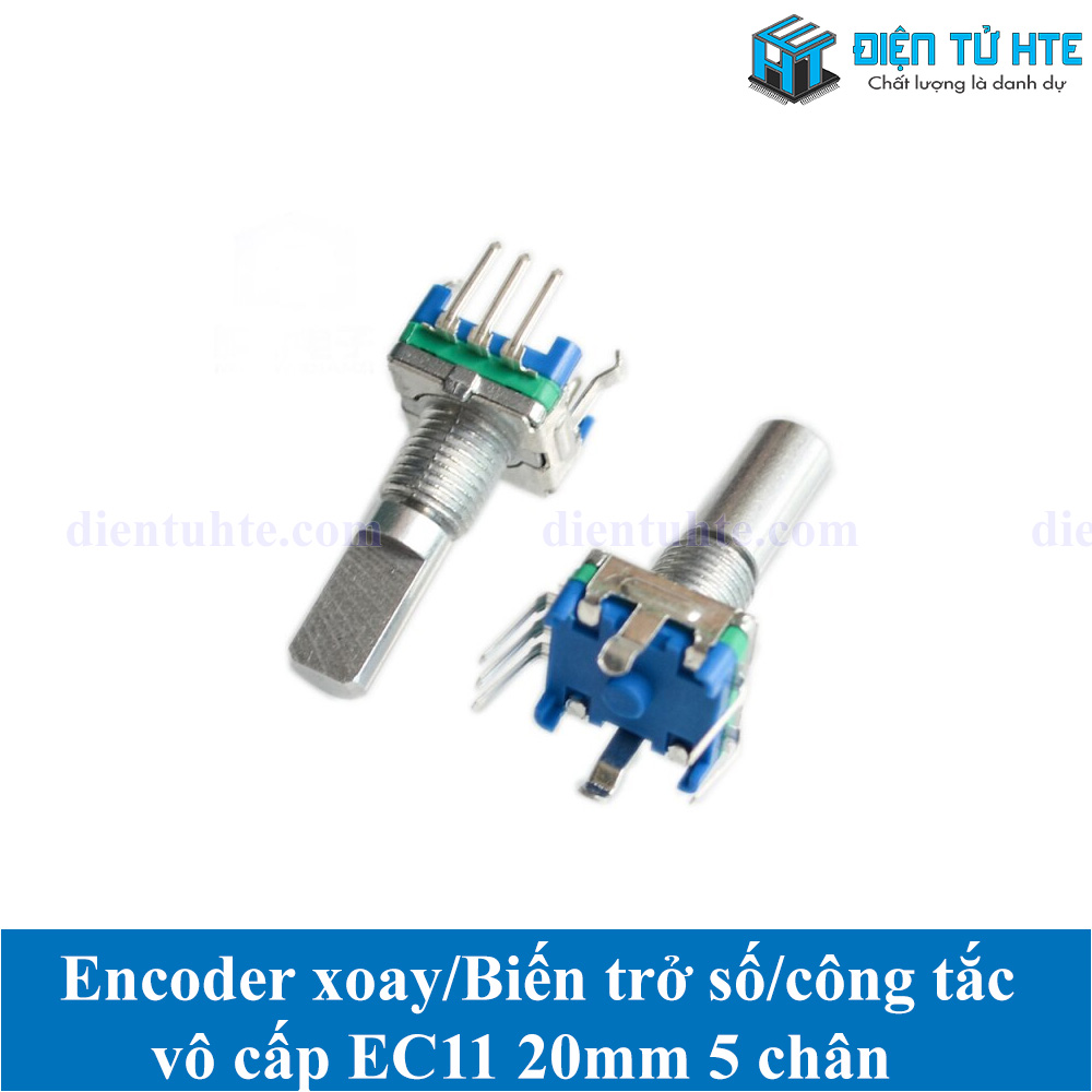 Encoder xoay/biến trở số/công tắc vô cấp ec11 ec11i 5 chân dài 20mm