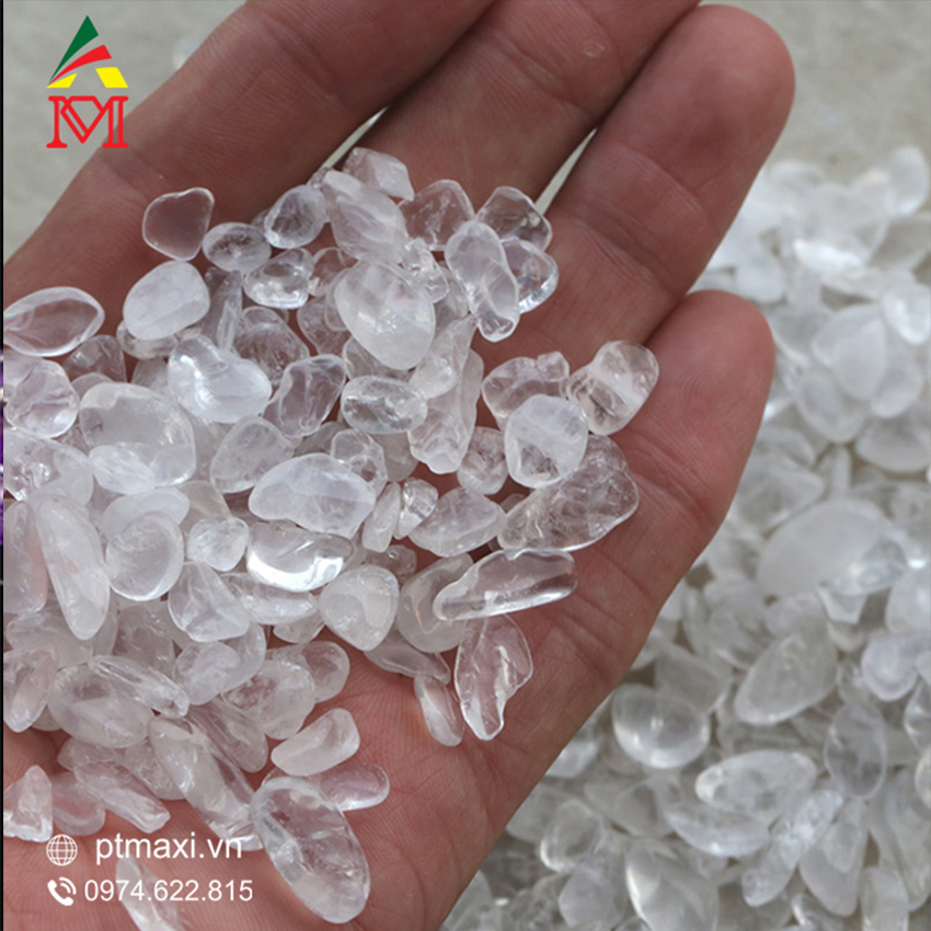 100g Đá Vụn Thạch Anh Trắng Phong Thủy