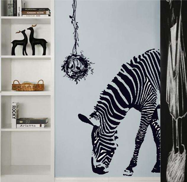 [HCM]Decal trang trí tường - Ngựa Vằn Đen tinh tế