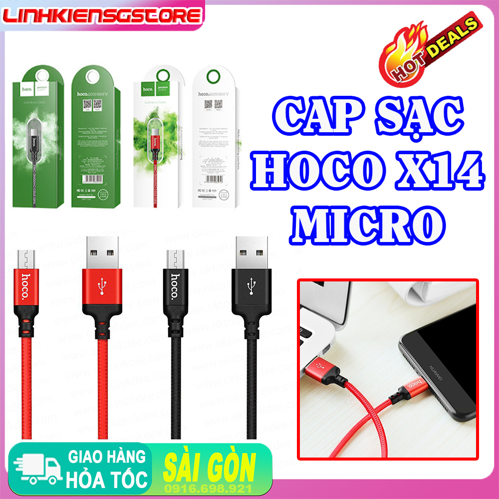 [HCM]Cáp Hoco x14 1M Dây Dù Siêu Bền Đầu MICRO