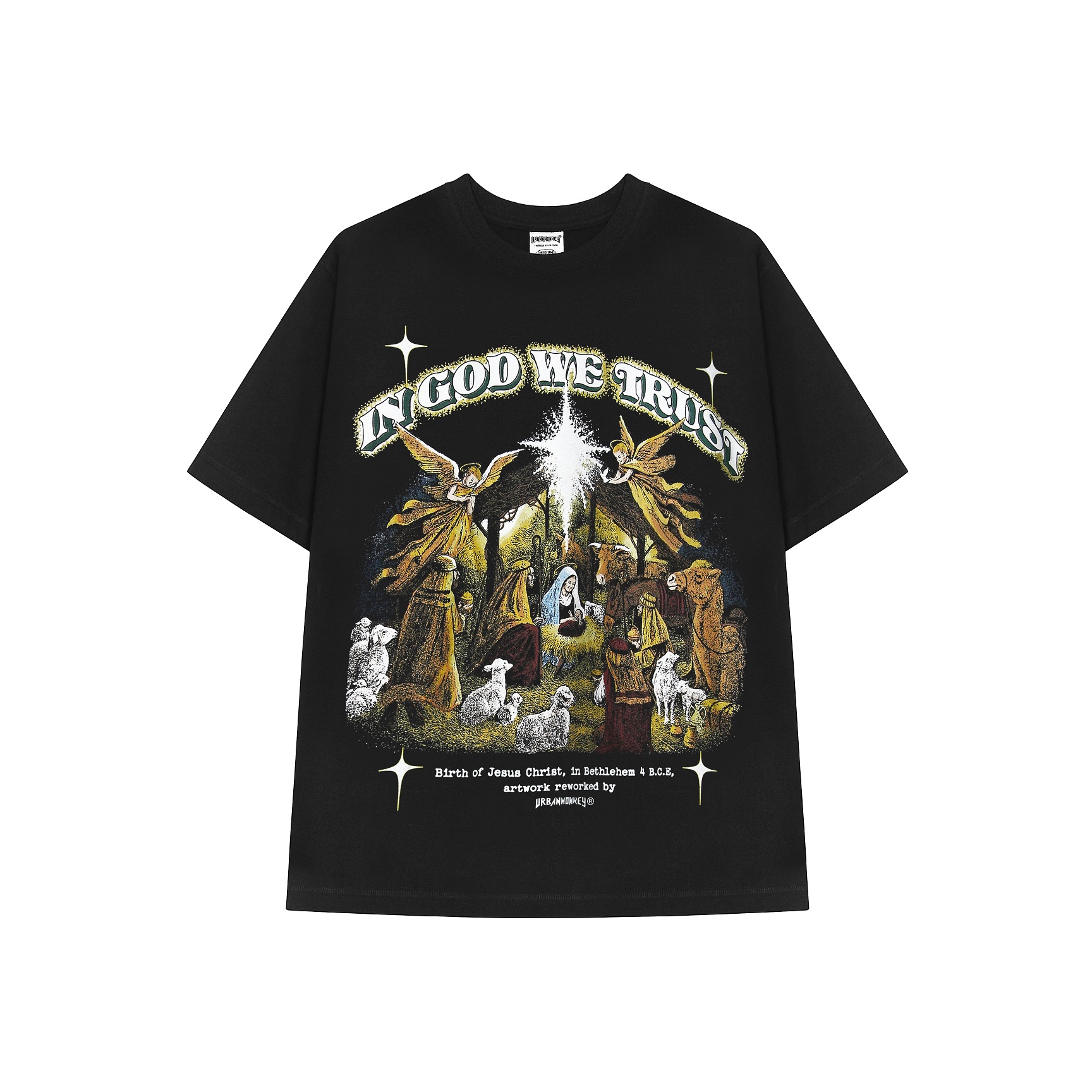 Áo Thun URBAN MONKEY IN GOD WE TRUST Cotton 100%