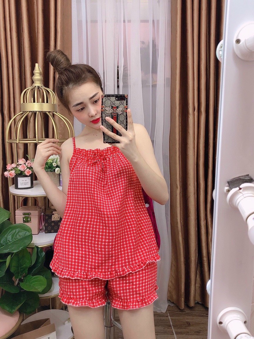 set bộ đồ tiểu thư mặc nha chất satin lụa mặc bao mát TNM