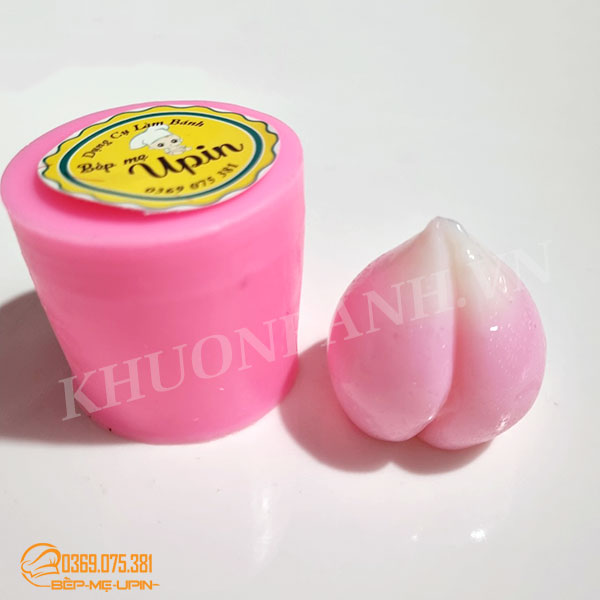 Khuôn silicon 4D quả đào làm bánh rau câu khuôn nến