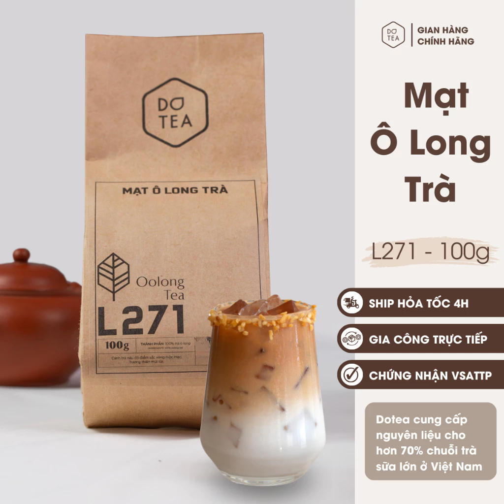 Trà mạt ô long L271 Dotea gói 100gam, thơm, đậm vị trà, nguyên liệu pha chế trà sữa, trà trái cây, trà ô long pha chế trà sữa (HỎA TỐC)