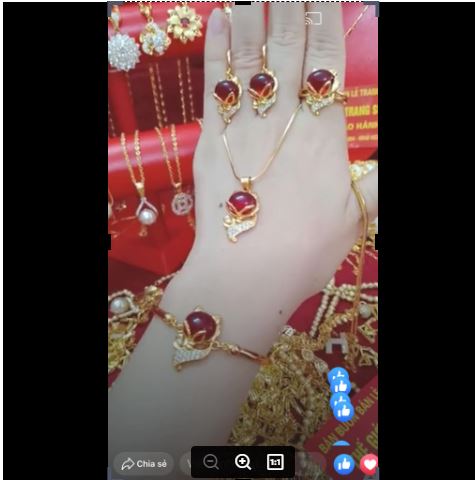 Bộ trang sức hồ ly đá đỏ