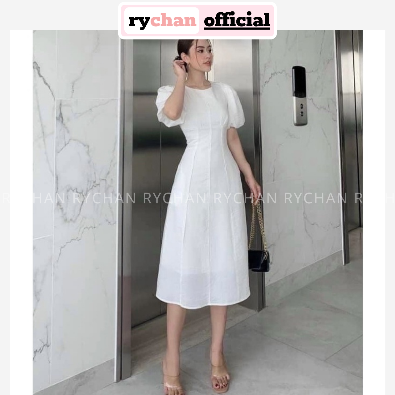 Đầm dự tiệc cưới sang trọng đầm trắng nhún eo váy nữ dự tiệc xẻ tà công sở  cao cấp sang chảnh MiyuClothing - Tìm Voucher