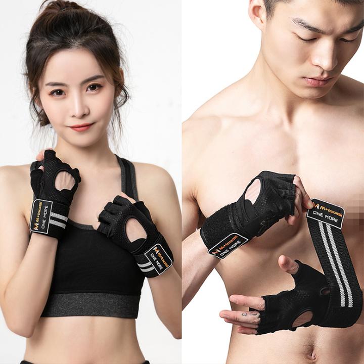 Găng tay tập tạ tập gym có dây quấn cổ tay dài khoảng 42cm OM1