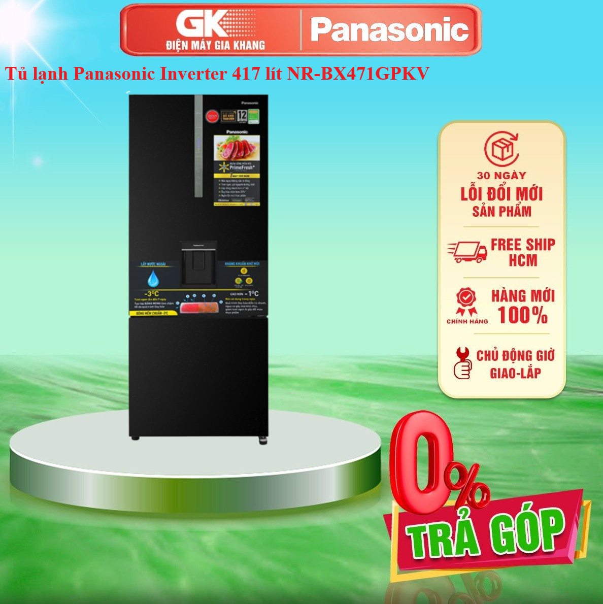 Tủ Lạnh Inverter PANASONIC 417 lít NR-BX471GPKV - HÀNG MỚI CHÍNH HÃNG - GIAO TOÀN QUỐC - FREESHIP HCM