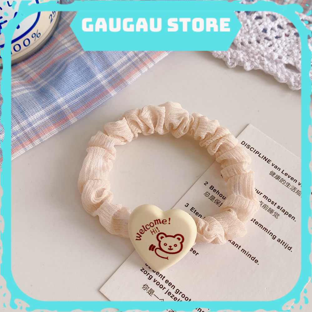 Dây cột tóc hình gấu hoa tulip hàn quốc