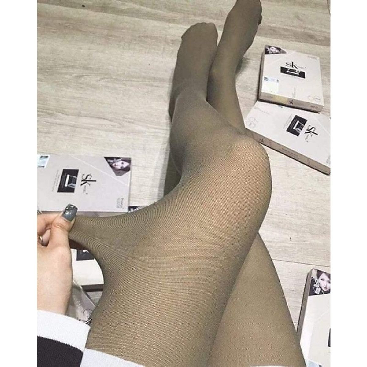 Quần tất 3d lưới lót nỉ màu da siêu đẹp
