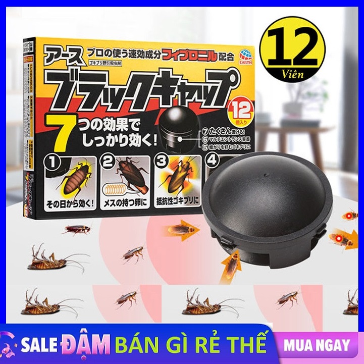 Thuốc diệt gián tận gốc Nhật Bản hộp 12 viên Barracks Cap, thuốc diệt gián sinh học an toàn, hiệu quả nhanh chóng, diệt côn trùng và đuổi gián, chuột, muỗi tận gốc ra khỏi nhà