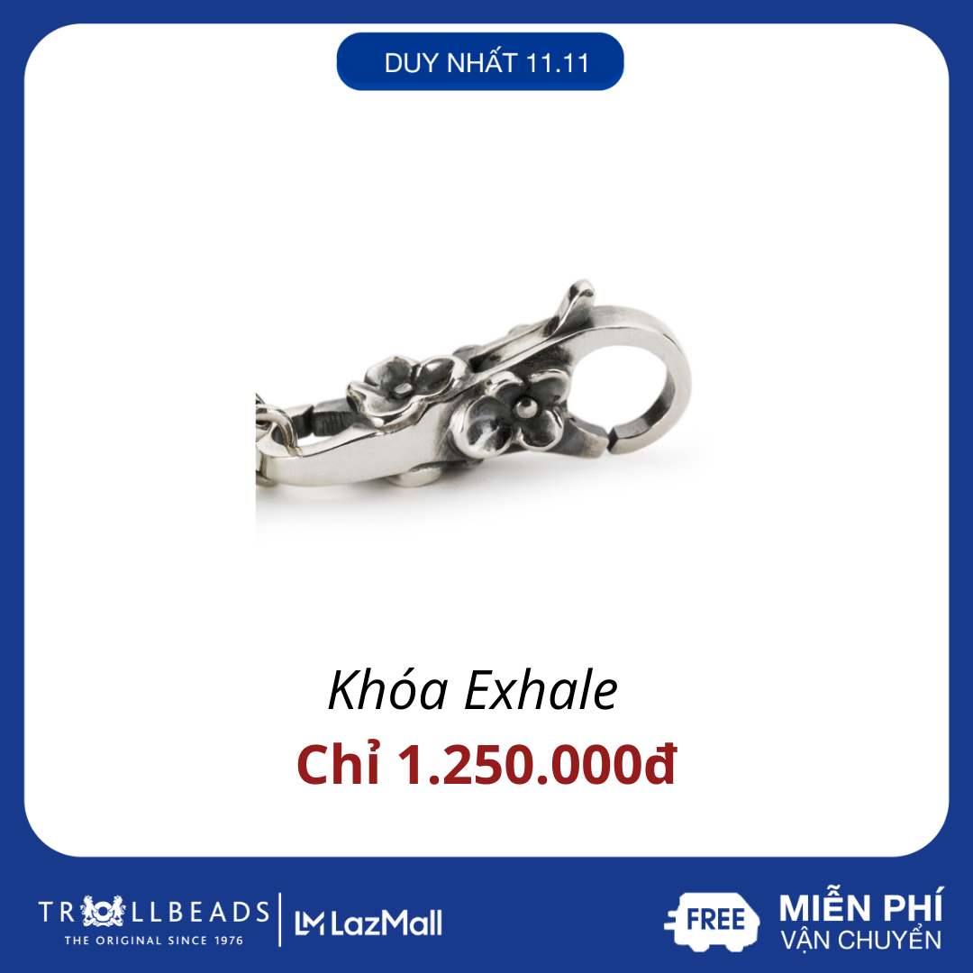 TROLLBEADS Khóa bạc cao cấp Exhale