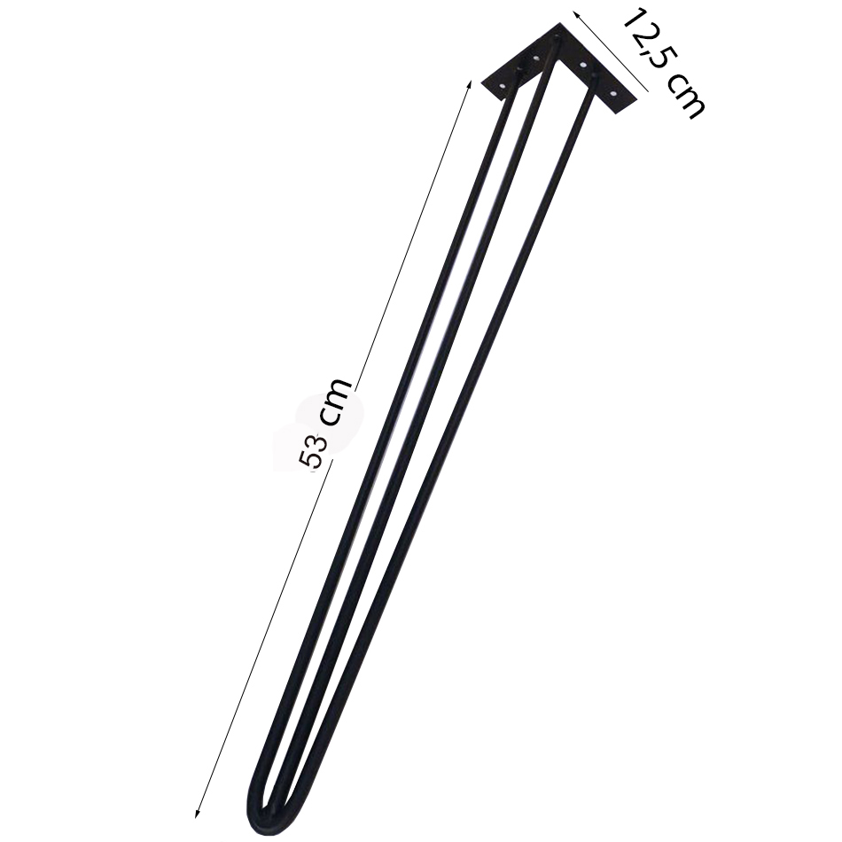 Chân bàn sắt hairpin cao 53 cm (3 thanh sắt) tặng kèm ốc vít