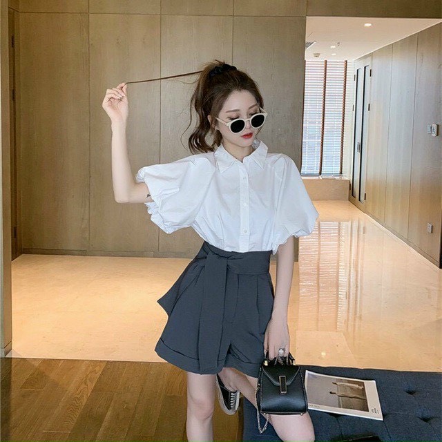 Áo sơ mi tay phồng tiểu thư -PY6