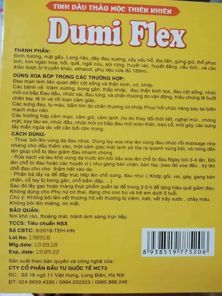 TINH DẦU THẢO DƯỢC DUMI FLEX