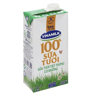 Sữa tươi có đường Vinamilk 100% hộp 1L
