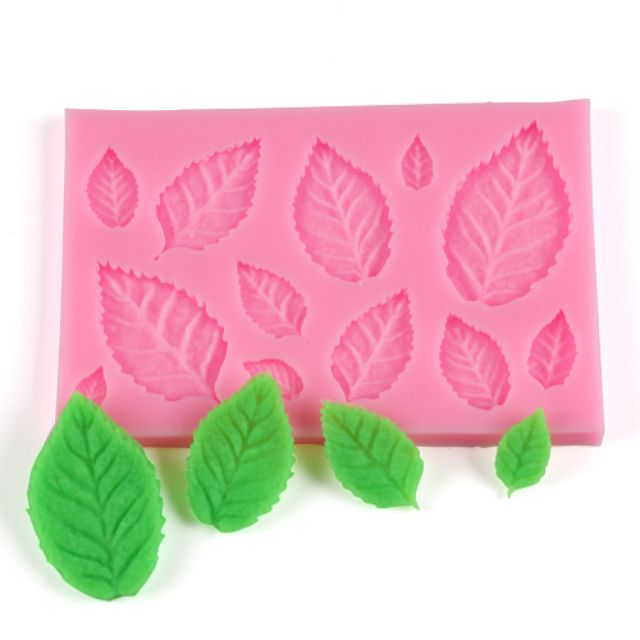 Khuôn Silicone 4D Lá Hoa Hồng