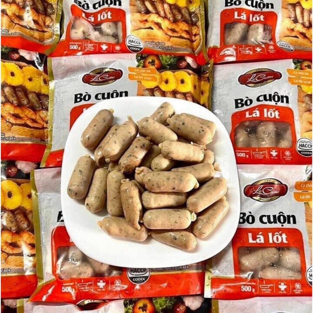 1Kg Bò Cuộn Lá Lốt Lacusina( 2 hộp 500g)